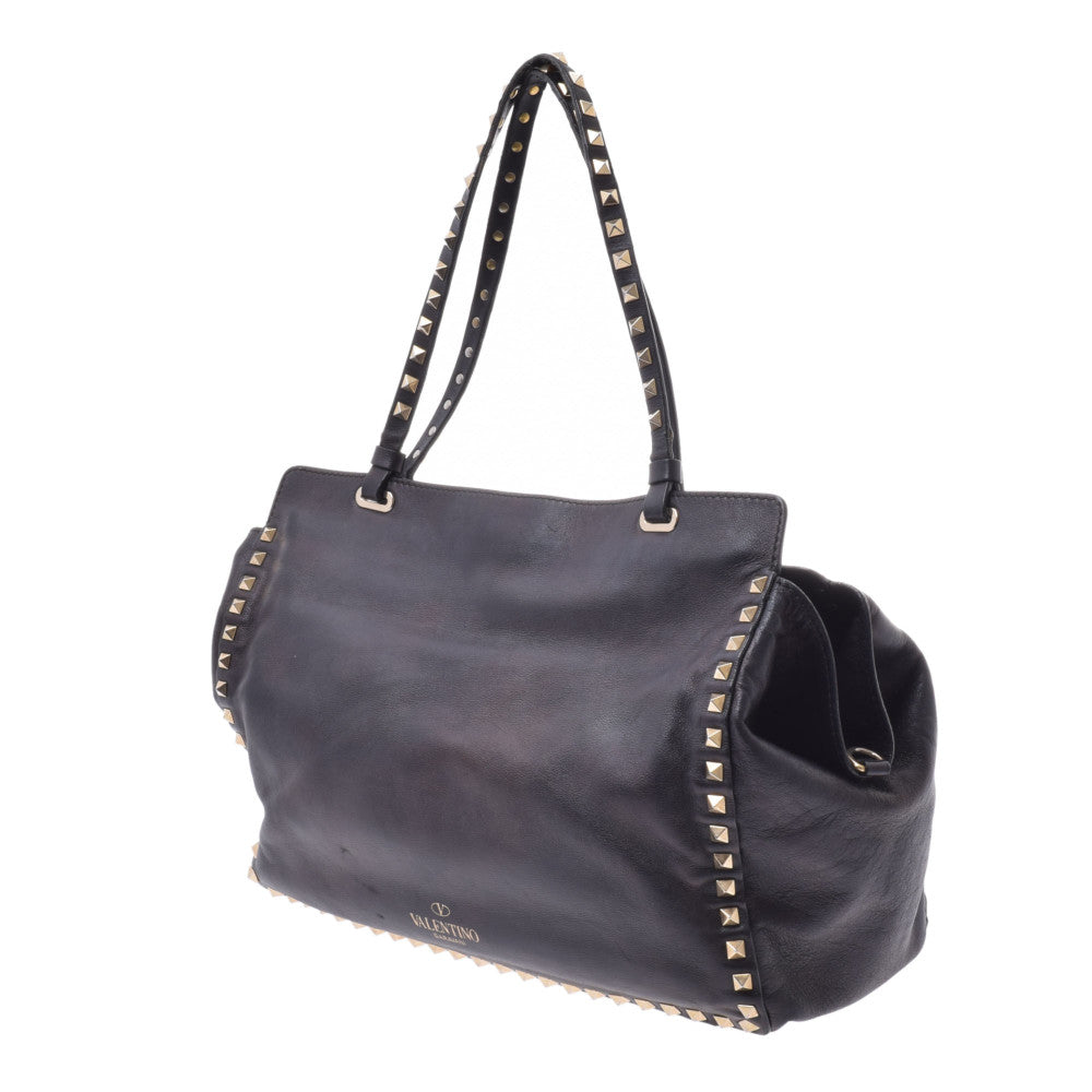 Valentino Galvani 2WAY bag rock Studs Black Gold Hardware Unisex