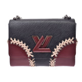 LOUIS VUITTON Louis Vuitton Epi Twist MM Chain Bag Black/Bordeaux M42449 Ladies Epi Leather Shoulder Bag A Rank Used Ginzo