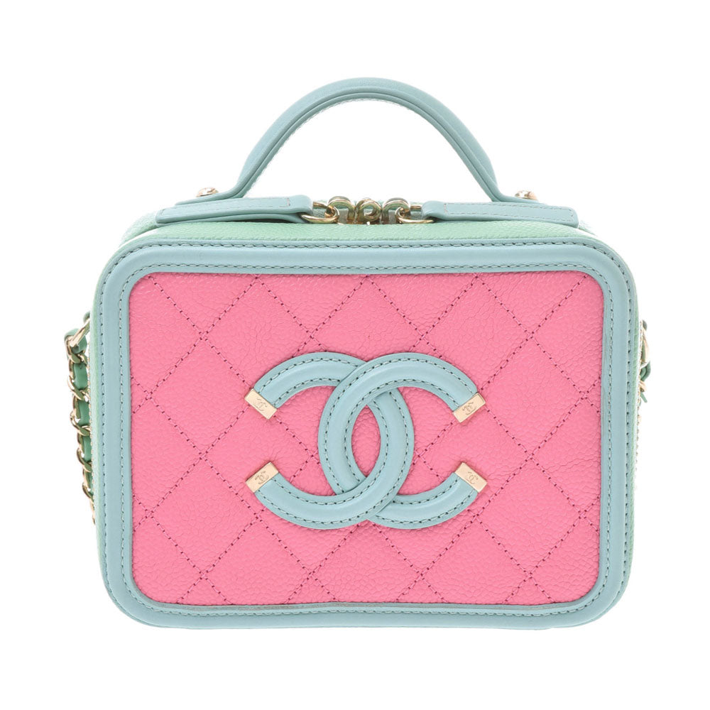 Chanel small vanity case 14143 Pink / light blue / Green – 銀蔵オンライン