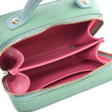 CHANEL シャネル マトラッセ スモールバニティケース ピンク/水色/グリーン系 レディース キャビアスキン ショルダーバッグ Aランク 中古 銀蔵