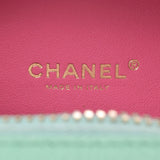CHANEL シャネル マトラッセ スモールバニティケース ピンク/水色/グリーン系 レディース キャビアスキン ショルダーバッグ Aランク 中古 銀蔵