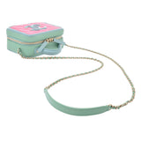 CHANEL シャネル マトラッセ スモールバニティケース ピンク/水色/グリーン系 レディース キャビアスキン ショルダーバッグ Aランク 中古 銀蔵