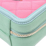 CHANEL シャネル マトラッセ スモールバニティケース ピンク/水色/グリーン系 レディース キャビアスキン ショルダーバッグ Aランク 中古 銀蔵