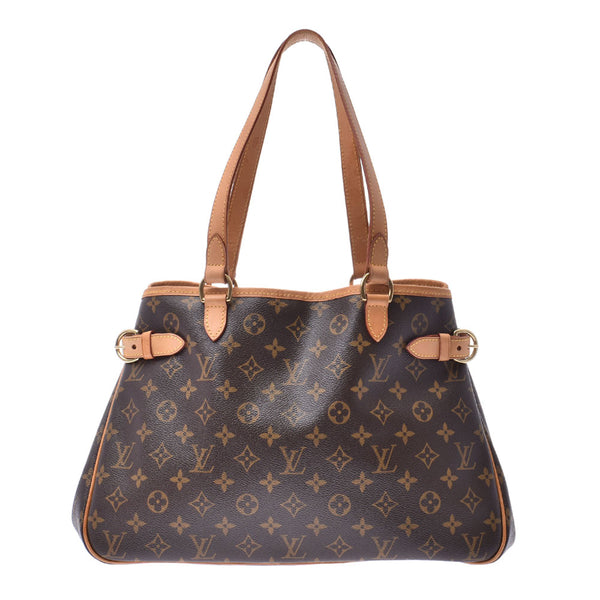 LOUIS VUITTON Louis Vuitton monogram Batignolles olisontal Brown M51154 women's monogram canvas tote bag B-rank used silver