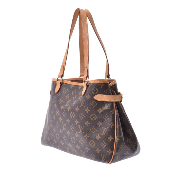 LOUIS VUITTON Louis Vuitton monogram Batignolles olisontal Brown M51154 women's monogram canvas tote bag B-rank used silver