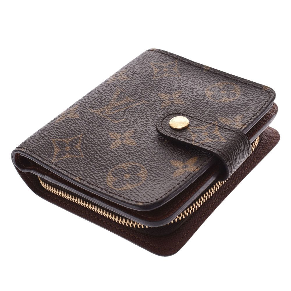 ルイヴィトンコンパクトジップ 14145 ブラウン ユニセックス モノグラムキャンバス 二つ折り財布 M61667 LOUIS VUITTON 中古  – 銀蔵オンライン