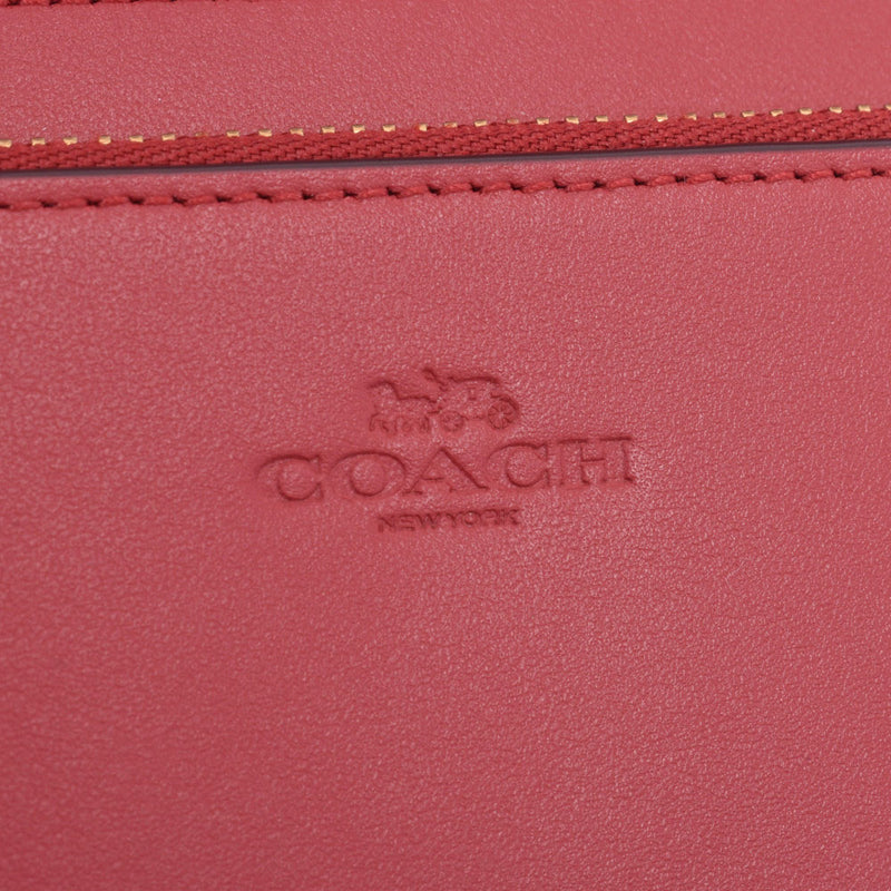 COACH Coach 2WAY Shoulder Wallet Apple Pattern Clutch Bag Beige/Red Ladies PVC/Leather Shoulder Bag Unused Ginzo