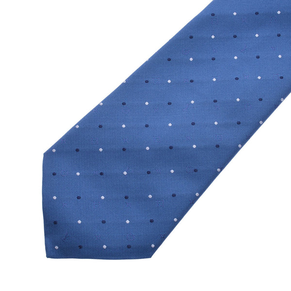 路易威登（Louis Vuitton）路易威登（Louis Vuitton）点字母花图案徽标蓝色男士真丝100％领带未用过的金佐