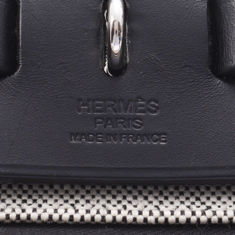 HERMES Hermes Eleline Zip PM Black Silver Fittings C Engraved (c.) Women's Twar Ash Berlin/Leather Handbag A Rank Used Ginzo