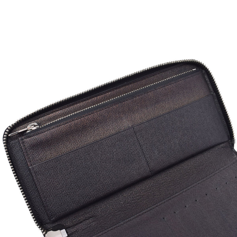 LOUIS VUITTON Louis Vuitton Long Wallet Zippy Vertical N63095 Damier  Graphite Black Silver Metal Round Zipper Men's