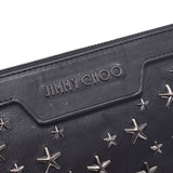 JIMMY CHOO Jimmy Choo Derek studs black silver metal fittings unisex lambskin clutch bag B rank used Ginzo