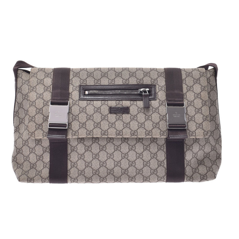 Gucci Shoulder Bag Grey Tea Men s GG Canvas Messenger Bag 122374