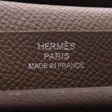 Hermes Baan Souffle OP toe silver hardware oval Epson Wallet Black / gold