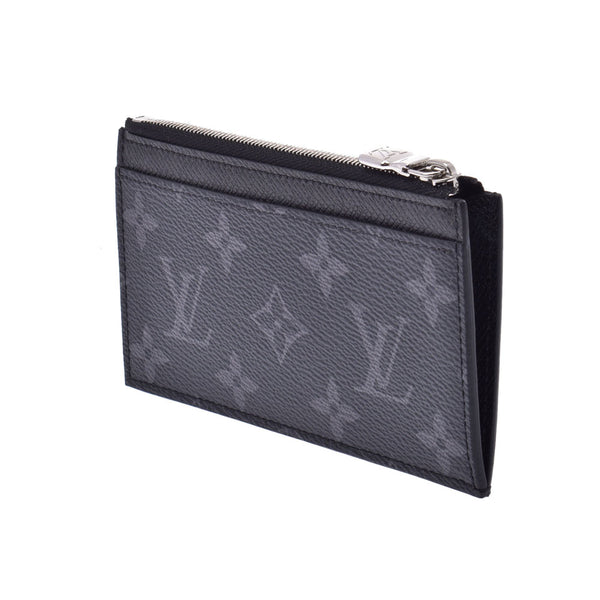 LOUIS VUITTON Louis Vuitton Monogram Eclipse Coin Card Folder Black M30271 Men's Monogram Canvas Coin Case A Rank Used Ginzo