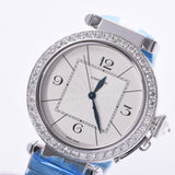 CARTIER Pasha 42mm diamond bezel WJ1202M9 men's WG watch automatic winding silver dial A rank used silver warehouse