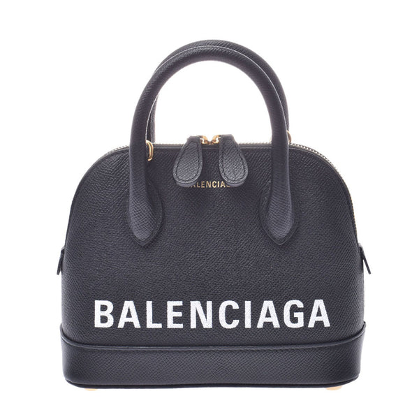 BALENCIAGA Ville手提包黑色女士皮革2WAY包A Rank二手货Ginzo