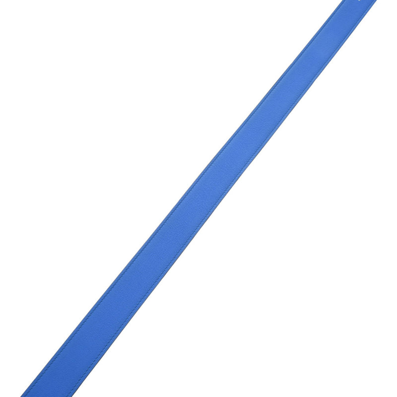 HERMES爱马仕更换带80厘米可逆的Crocus / Blue Idra P Imprint(大约2012年)男子Epson / Swift带A Rank使用银存储