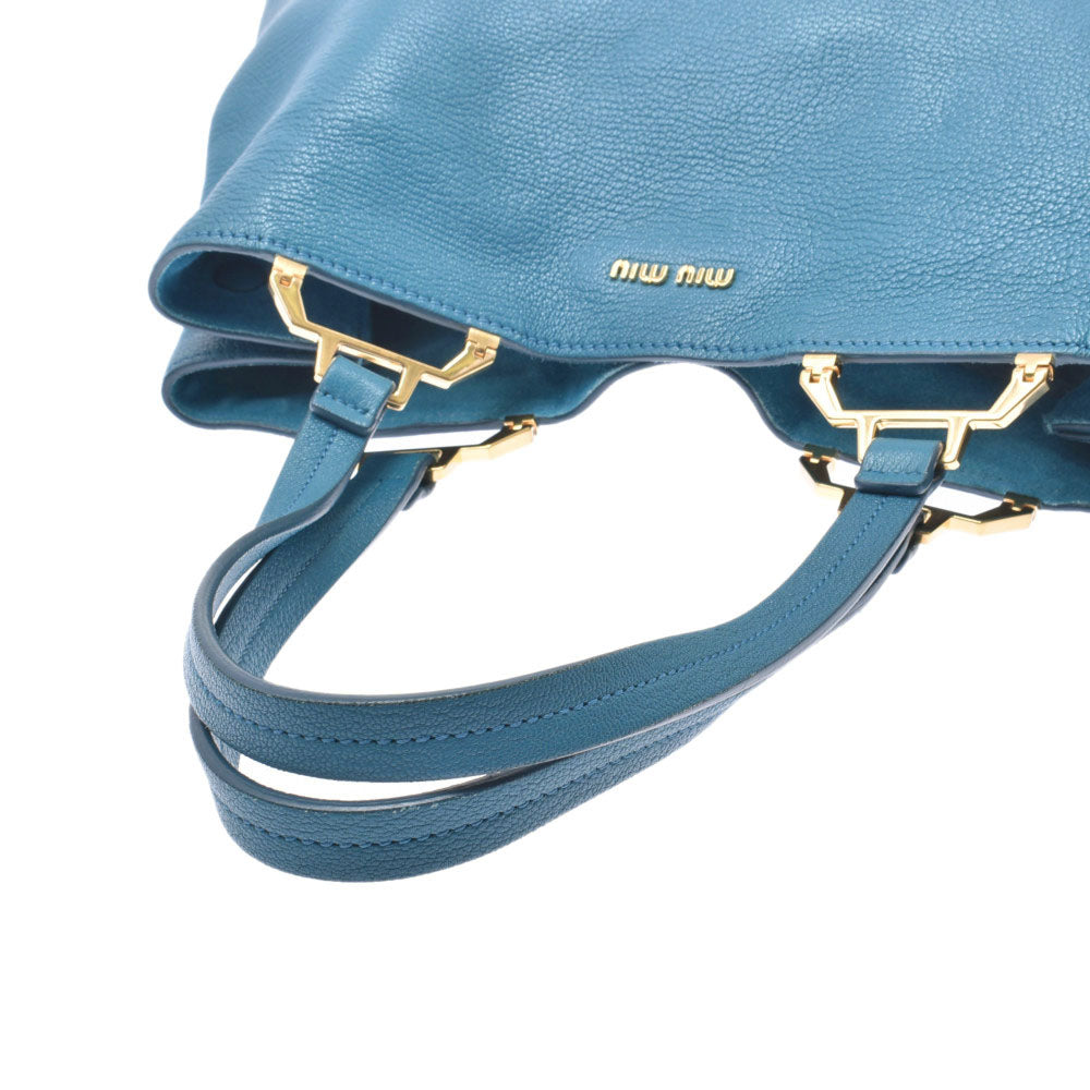 ミュウミュウ ブルー レディース トートバッグ 5BG002 MIUMIU 中古