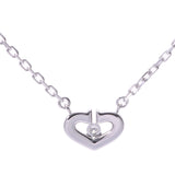 CARTIER C Heart Full Diamond Ladies K18WG Necklace A Rank Used Ginzo