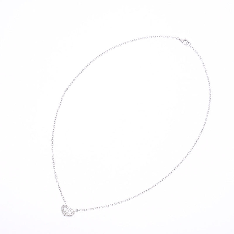 CARTIER C Heart Full Diamond Ladies K18WG Necklace A Rank Used Ginzo