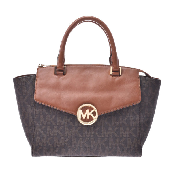 Michael Kors Michael Kors 2WAY bag tea Lady's leather handbag A rank used silver storehouse