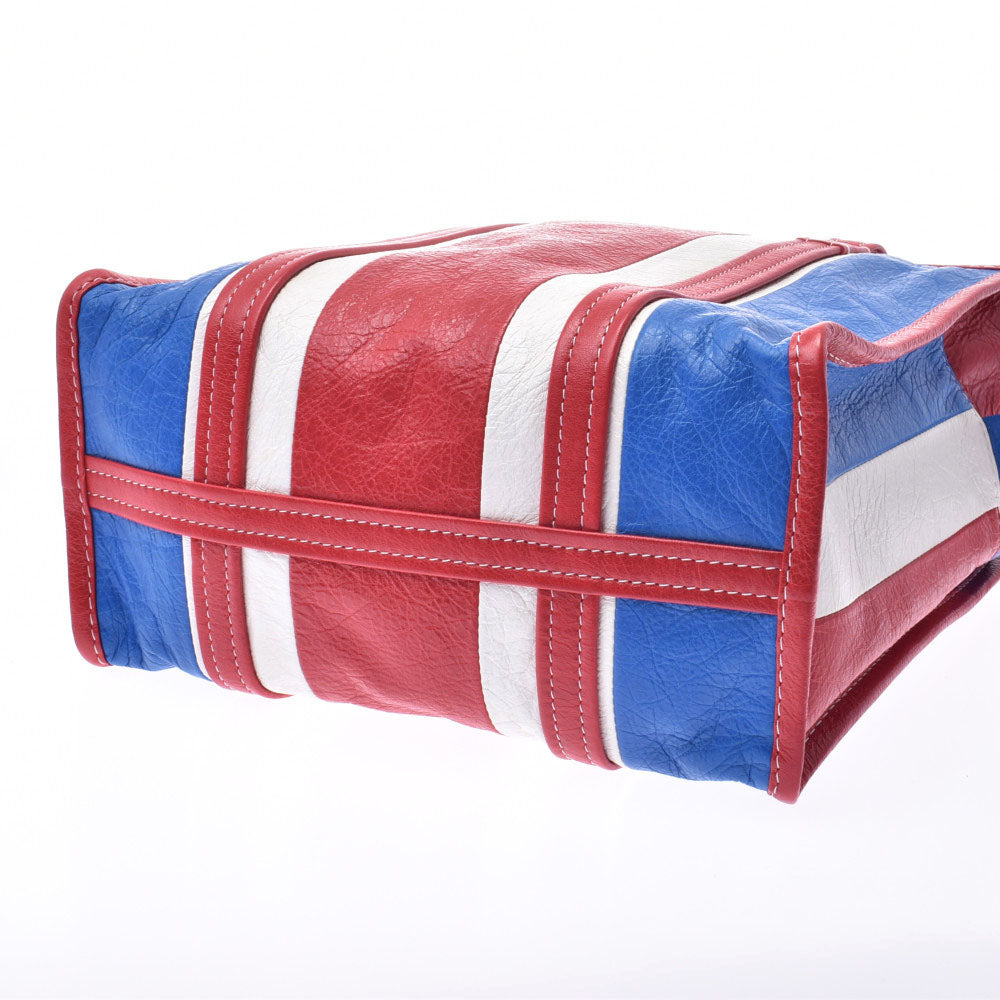 巴黎世家(Balenciaga)集市购物者S红色×白色×蓝色女士2WAY Bag