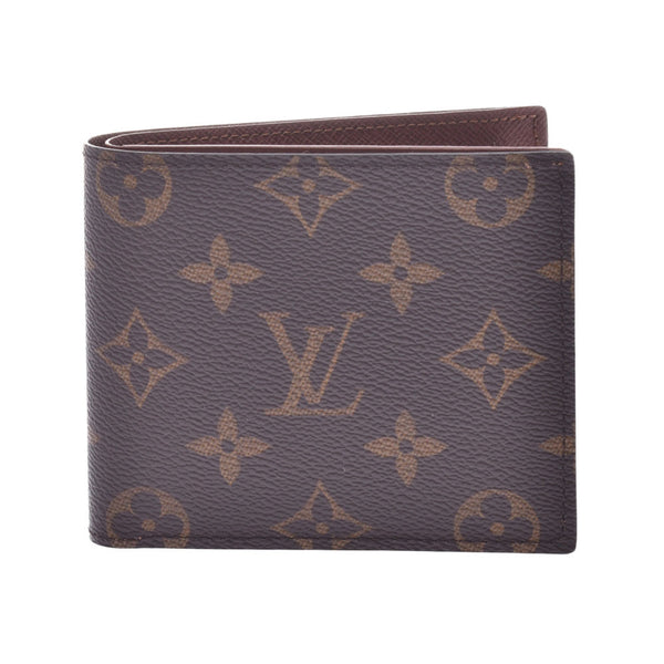 LOUIS VUITTON Louis Vuitton monogram portofoy mark NM Brown M62288 men's monogram canvas bi-fold wallet unused silver