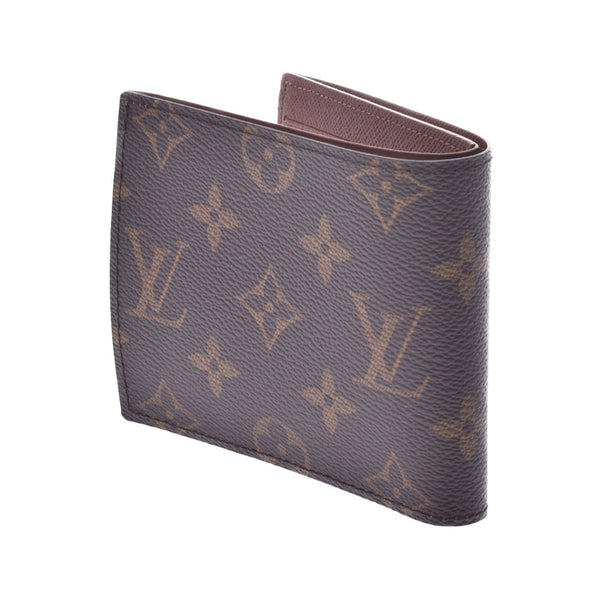 LOUIS VUITTON Louis Vuitton monogram portofoy mark NM Brown M62288 men's monogram canvas bi-fold wallet unused silver