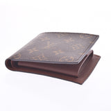 LOUIS VUITTON Louis Vuitton monogram portofoy mark NM Brown M62288 men's monogram canvas bi-fold wallet unused silver