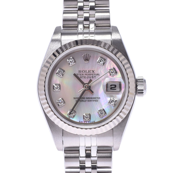 Lax Rolex date just 12p diamond 79174ng ladies WG / SS Watch automatic