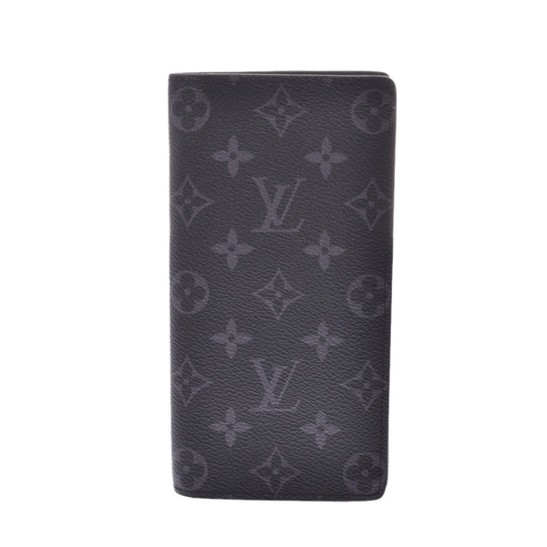 LOUIS VUITTON ルイヴィトン モノグラム エクリプス ポルトフォイユ ブラザ 黒/グレー M61697 メンズ 長財布 Aランク 中古 銀蔵