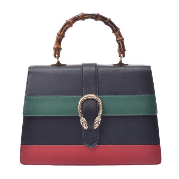 GUCCI グッチ ディオニュソス バンブー ハンドバッグ 黒 ゴールド 421999 レディース カーフ 2WAYバッグ Bランク 中古 銀蔵