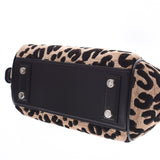 LOUIS VUITTON Louis Vuitton Leopard Baby Stevens Praus Beige/Black M94257 Women's Velour Leather Handbag A Rank Used Ginzo