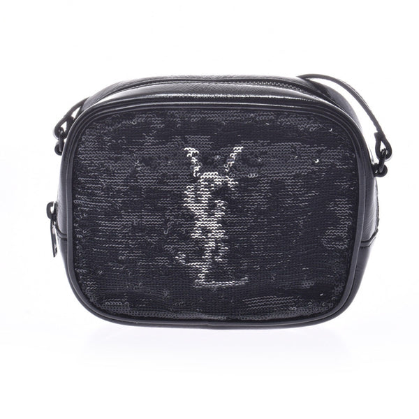 SAINT LAURENT Saint Laurent Mini Shoulder Bag Black Ladies Enamel/Sequin Shoulder Bag AB Rank Used Ginzo