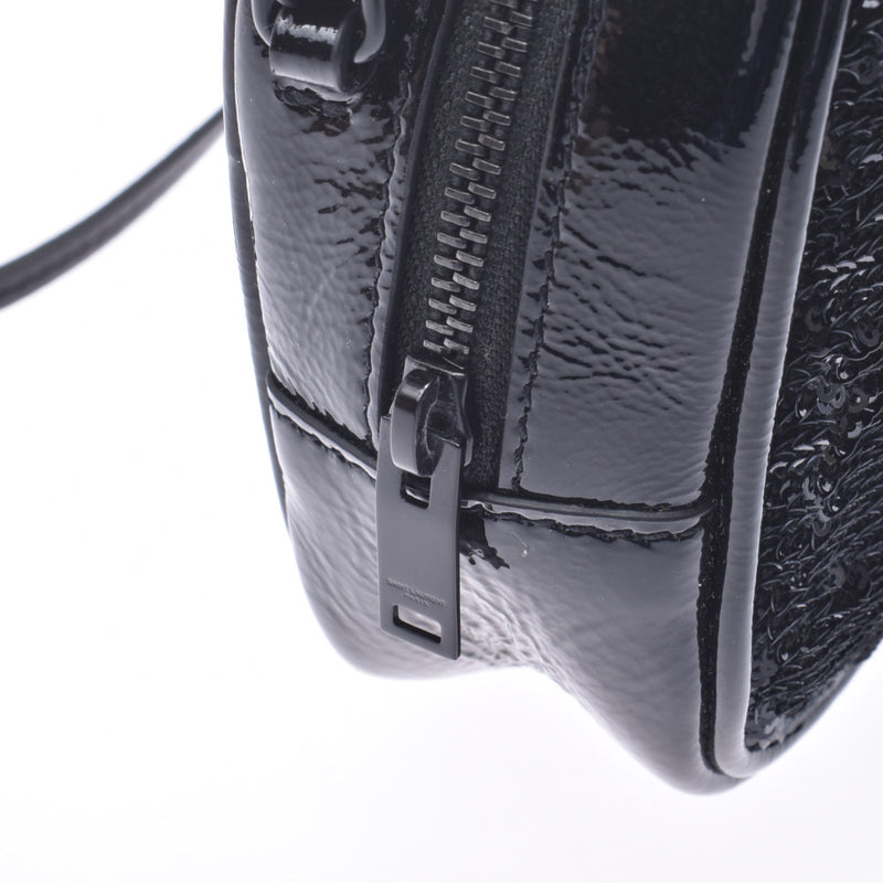 SAINT LAURENT Saint Laurent Mini Shoulder Bag Black Ladies Enamel/Sequin Shoulder Bag AB Rank Used Ginzo