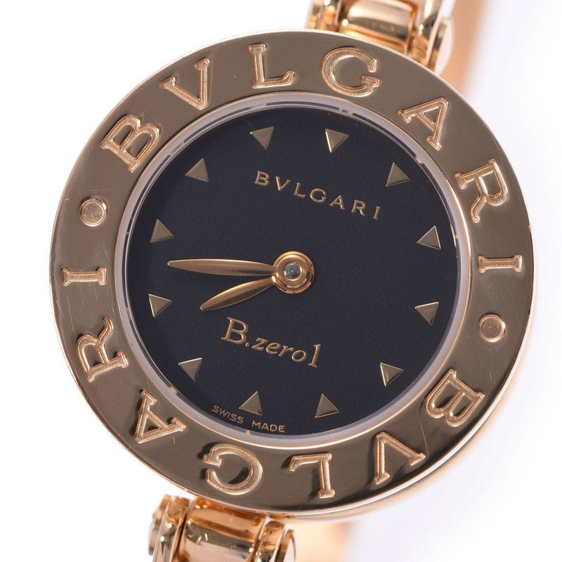 BVLGARI Burghali B-ZERO Banglewatch BB22G Ladies YG wristwatch, black, black, A rank, used silver.