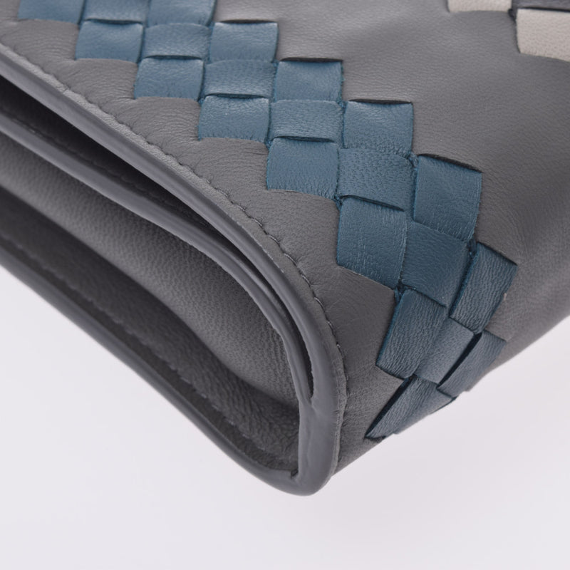 BOTTEGAVENTETA博特加维素材排行榜第二个包包灰色/黑色/蓝色系男装拉姆斯金手包新同二手银藏