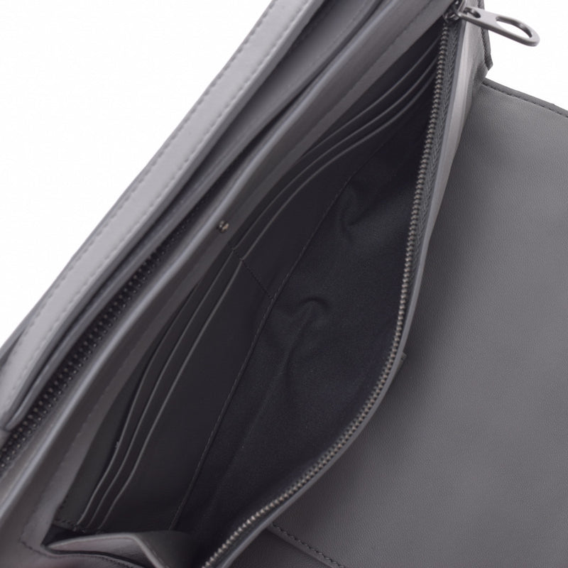 BOTTEGAVENETA Intrecciato second bag gray/black/blue men's lambskin clutch bag Shindo used Ginzo