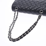 CHANEL Mattelasse Chain Shoulder Bag Black Silver Hardware Ladies Caviar Skin Shoulder Bag New Ginzo