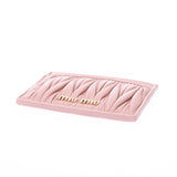 MIUMIU ミュウミュウマテラッセパスケースピンク 5MC208 Lady's leather card case-free silver storehouse