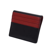 Salvatore Ferrario Ferragamo Gancini Black/Red Gold Metal Fittings Unisex Leather Card Case Unused Ginzo