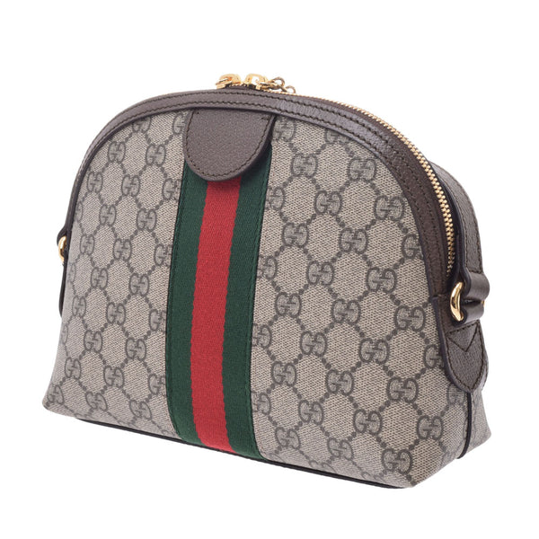 / tea / green / red 499621 Lady's GG スプリームキャンバス PVC/ leather shoulder bag of GUCCI グッチオフィディアベージュ origin-free silver storehouse