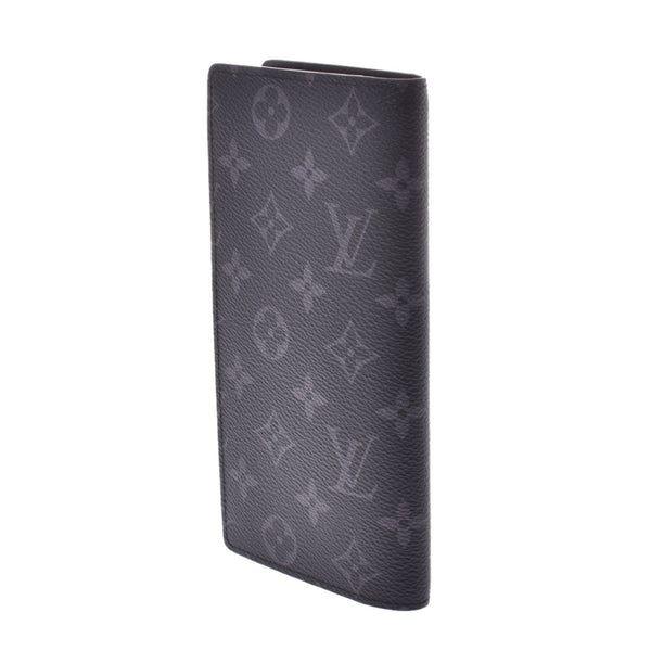 LOUIS VUITTON Louis Vuitton Monogram Eclipse Portofeuil Broza Black/Gray M61697 Men's Long Wallet A Rank Used Ginzo