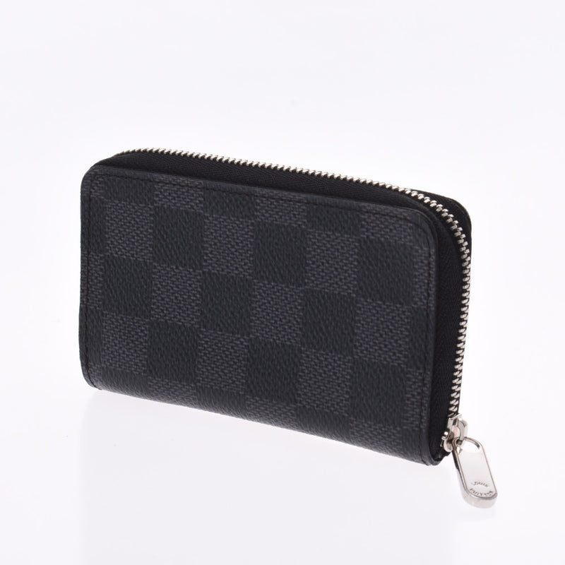 LOUIS VUITTON ルイヴィトン ダミエ グラフィット ジッピーコインパース 黒/グレー N63076 メンズ コインケース Aランク 中古 銀蔵