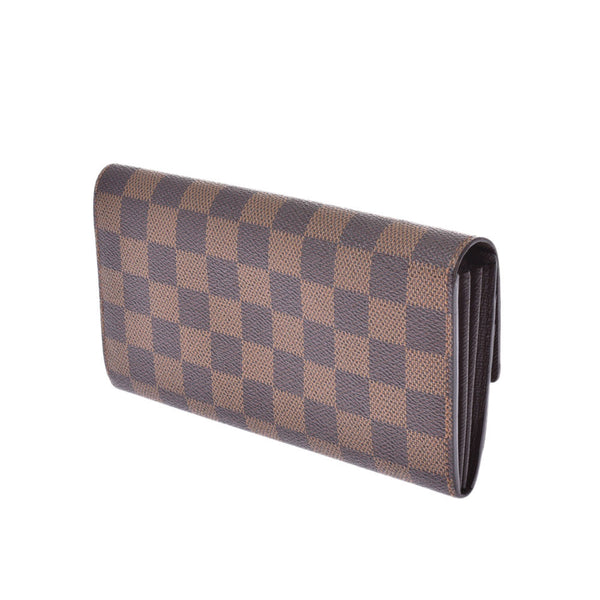 LOUIS VUITTON Louis Vuitton Damier Portofeuille Sarah Old Brown N61724 Unisex Damier Canvas Long Wallet B Rank Used Ginzo