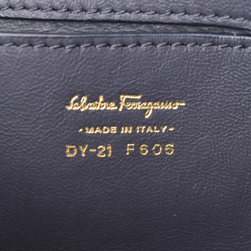 Salvatore Ferragamo フェラガモ ガンチーニ 2WAYバッグ ダークグレー レディース カーフ ハンドバッグ Aランク 中古 銀蔵