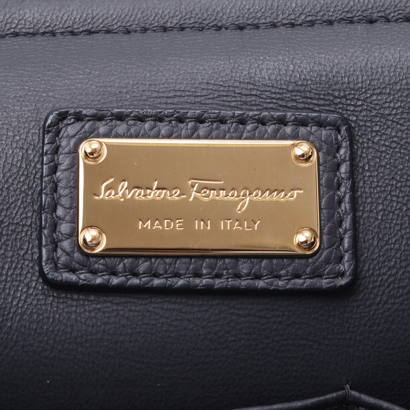 Salvatore Ferragamo フェラガモ ガンチーニ 2WAYバッグ ダークグレー レディース カーフ ハンドバッグ Aランク 中古 銀蔵