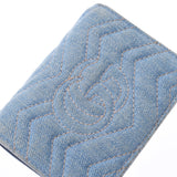 GUCCI Gucci GG Marmont compact wallet Blue 466492 Ladies denim, folding, two, wallet, wallet, B rank used, used silver.