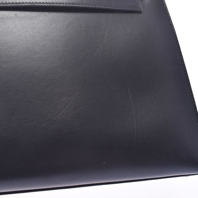 HERMES爱马仕凯利28 2WAY袋出售项目黑色银色金属配件□我在（2005年左右）盖章女士BOX小牛皮手提包B等级二手银仓