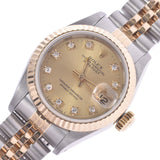 ROLEX Rolex Datejust 10P Diamond 69173G Ladies YG/SS Watch Automatic Winding Champagne Dial A Rank Used Ginzo